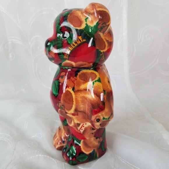 Joan Baker Porcelain Patchwork Teddy Bear Figurine - Picture 9 of 10